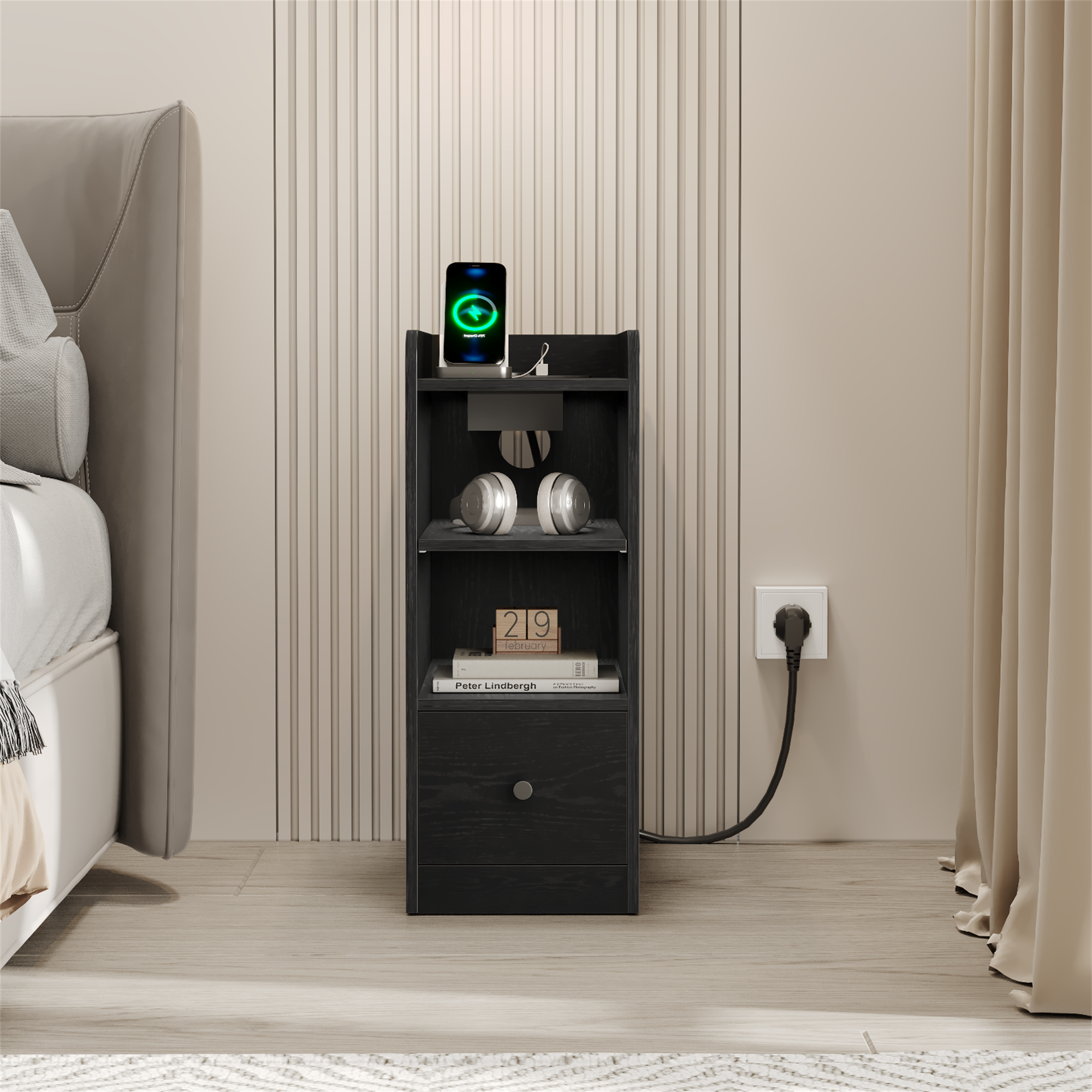 hzuaneri-bedroom-ns36404x-nachttisch-schwarz-usb-type-c image 5