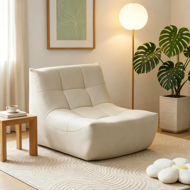 eugad-hocker-st-hle-bodensofa-beige-sitzsack-sofa-schaumstoff image 1