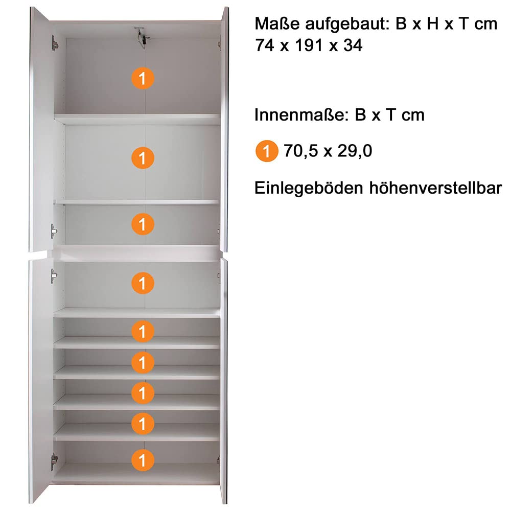 lomadox-flur-garderobenschrank-wei-spiegel-74x191x34-cm image 3