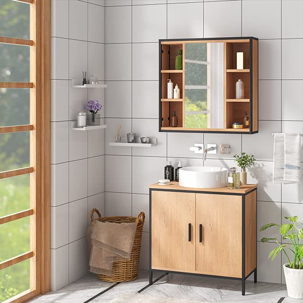 eugad-spiegelschrank-bad-60x58x16cm-verstellbare-ablagen image 7