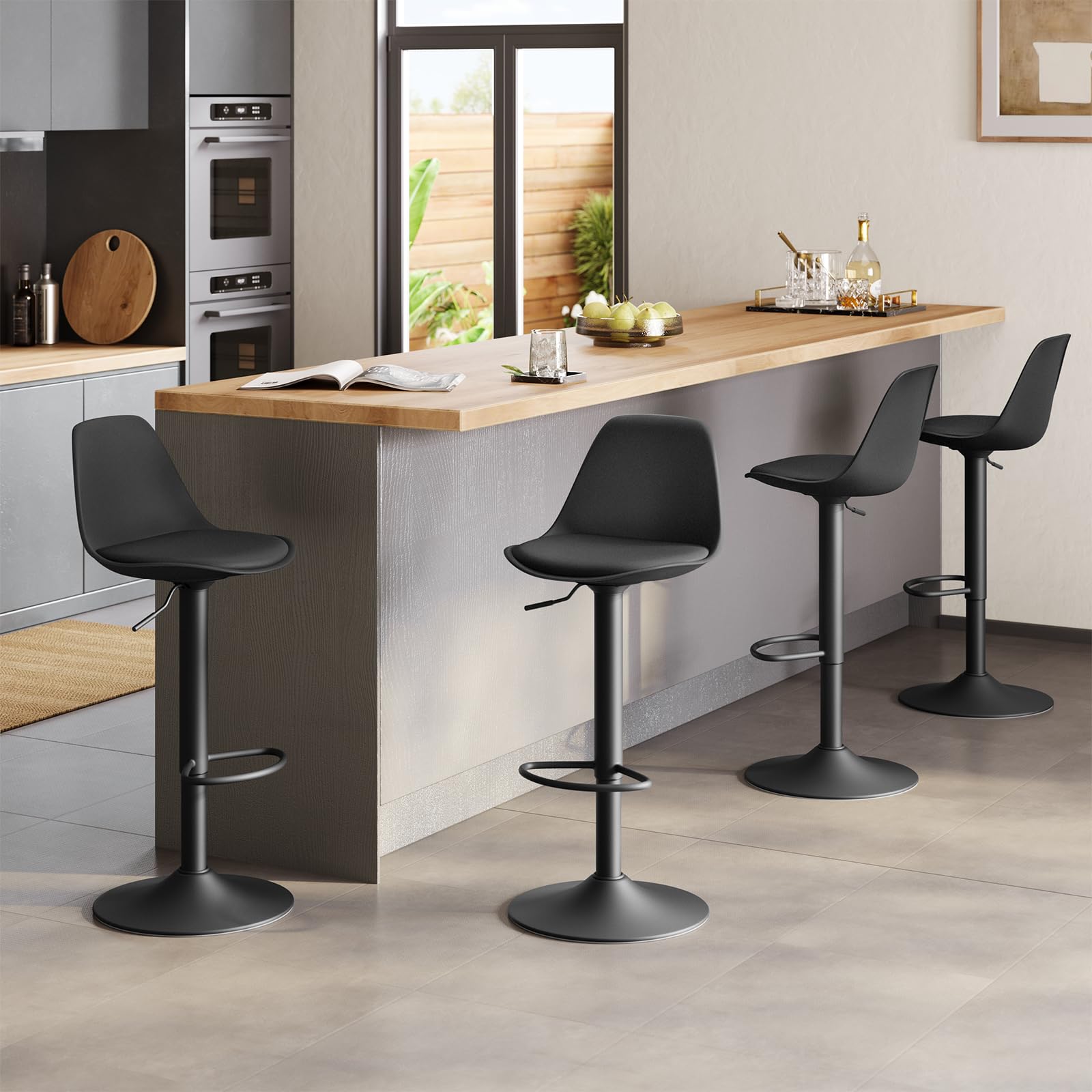 eugad-barhocker-2er-set-schwarz-drehbar-h-henverstellbar image 6