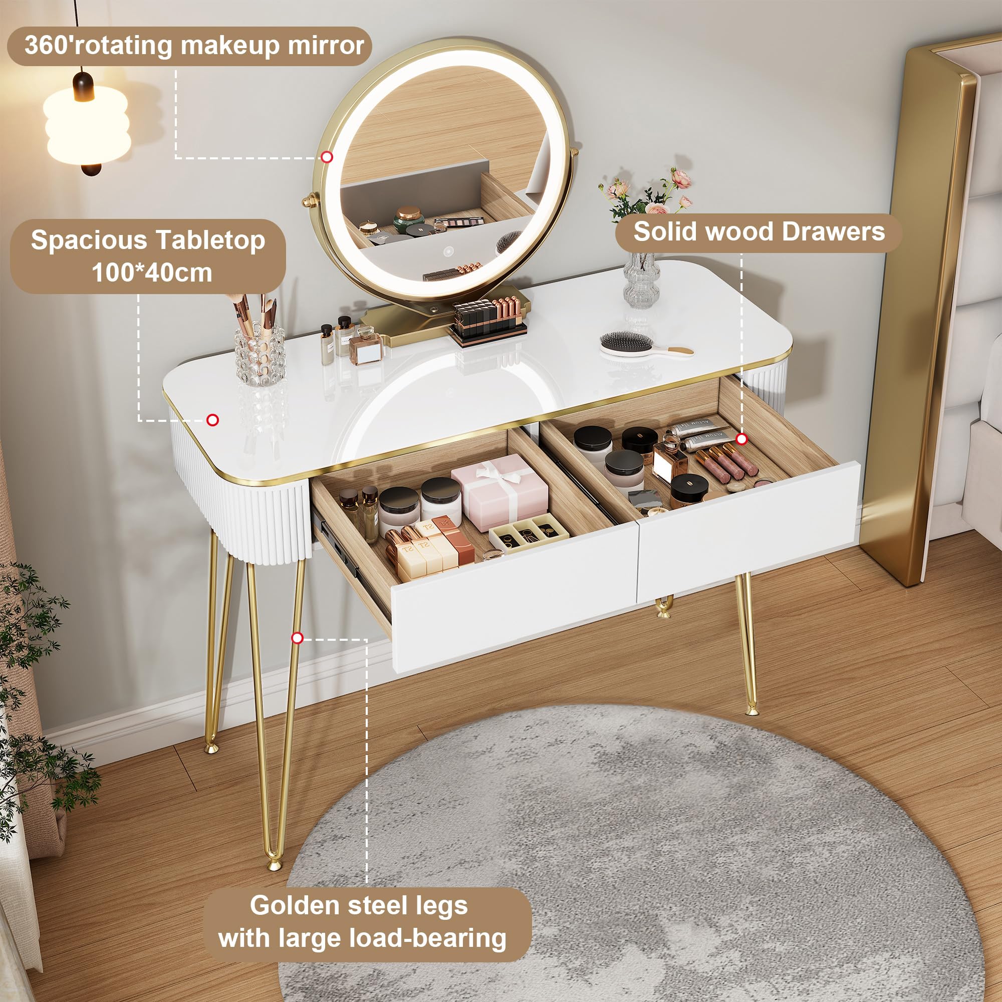 eugad-schminktisch-mit-led-spiegel-wei-100-cm-dimmbar image 5