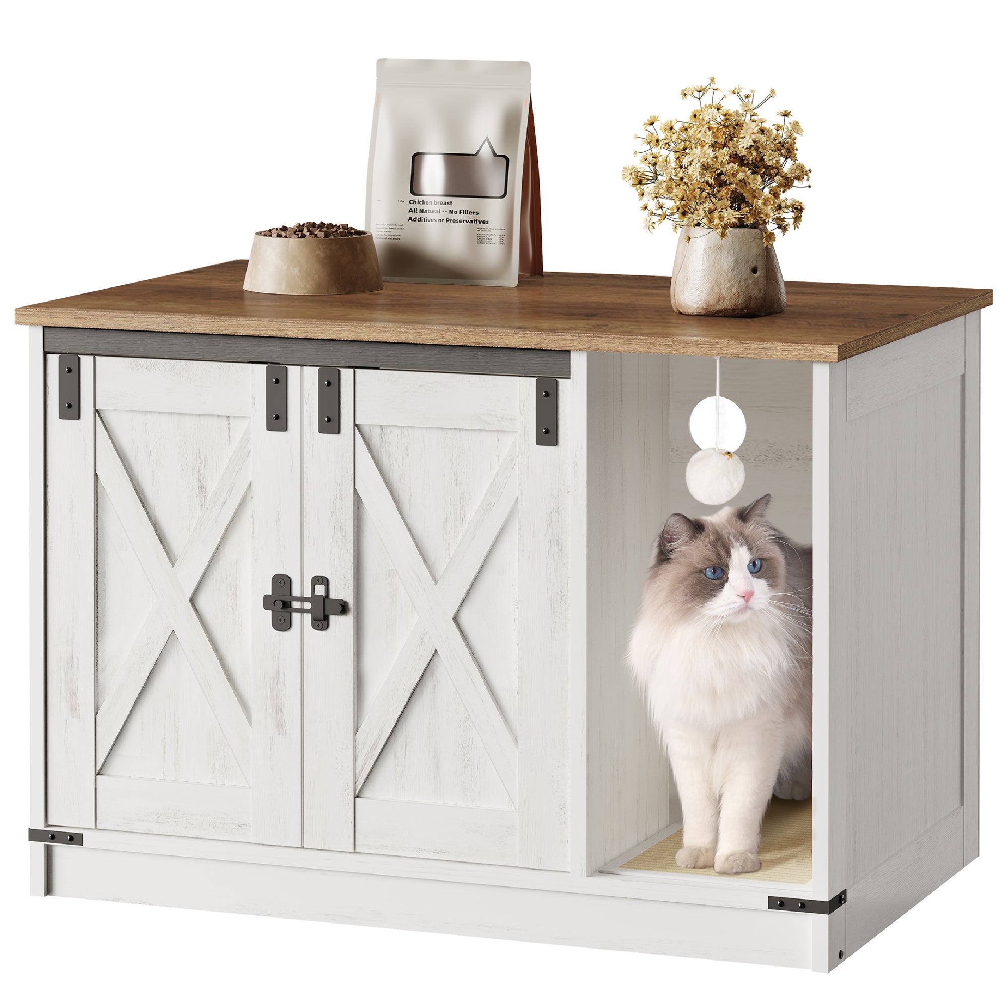 hzuaneri-pet-katzenschrank-vintage-brown-white-katzenklo-80-cm image 1