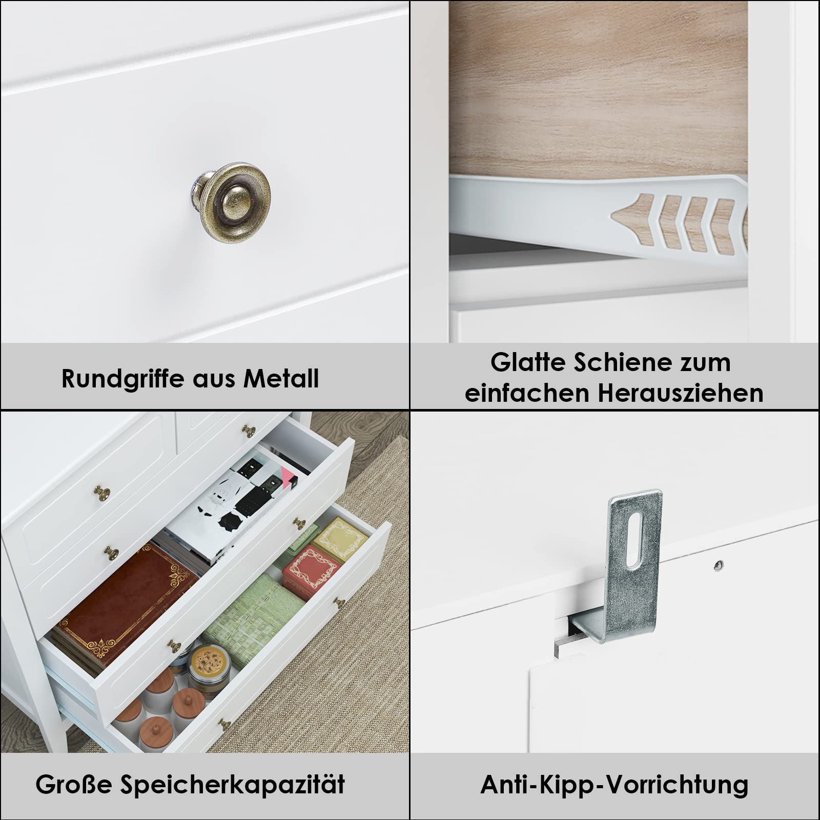 forehill-kommode-wei-80x40x80cm-5-schubladen-mdf-sideboard image 8