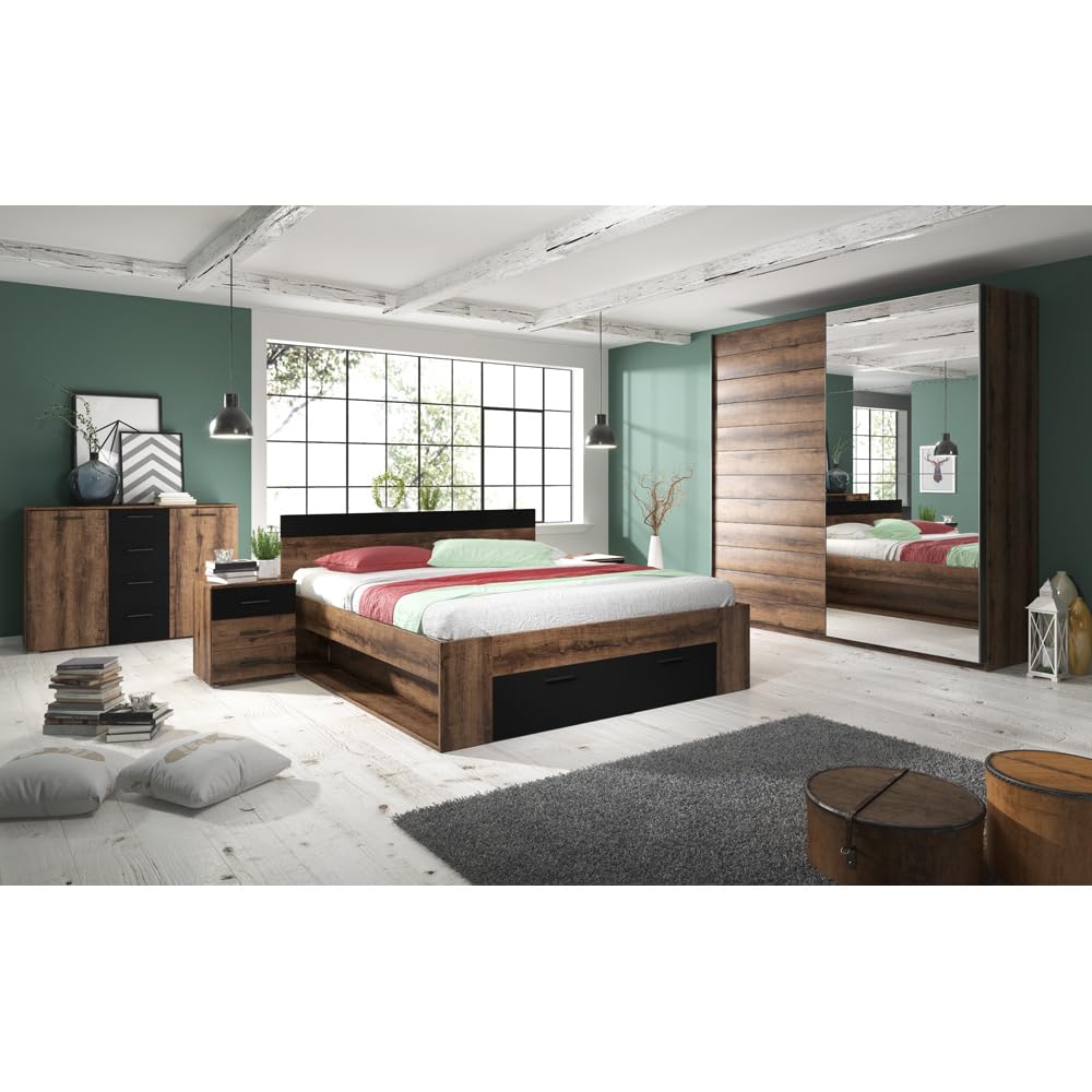 lomadox-schlafen-schlafzimmer-set-180x200-eiche-spiegel image 1