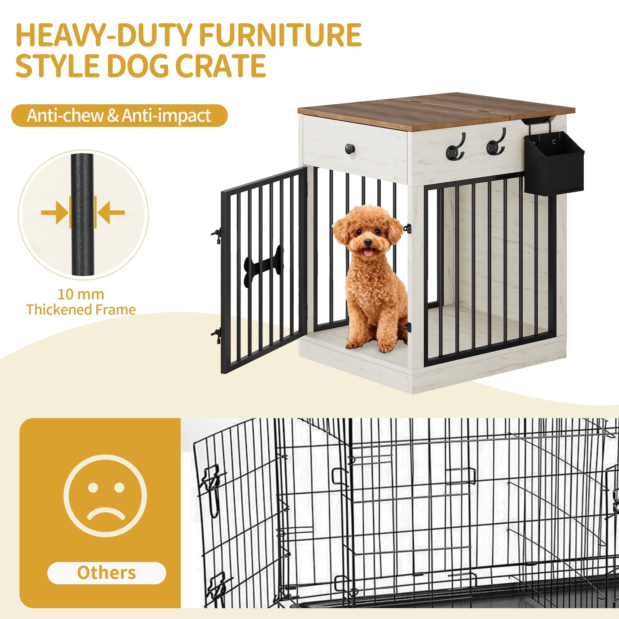 hzuaneri-pet-hundebox-m-bel-wei-braun-ladestation-kleine-hunde-62-cm image 5