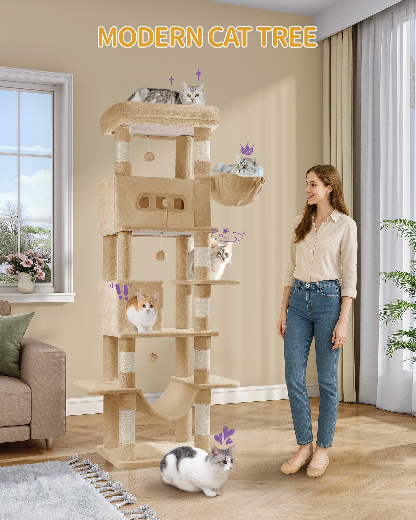 hzuaneri-pet-ms21018lc-kratzbaum-camel-brown-210-cm-h-hle image 2