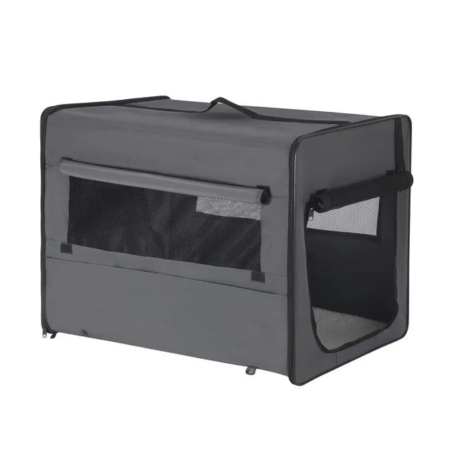 eugad-hundebox-faltbar-grau-61x46x51-katze-hund image 1