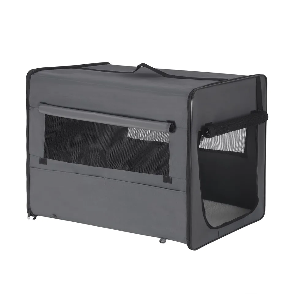 eugad-hundebox-faltbar-grau-61x46x51-katze-hund image 1