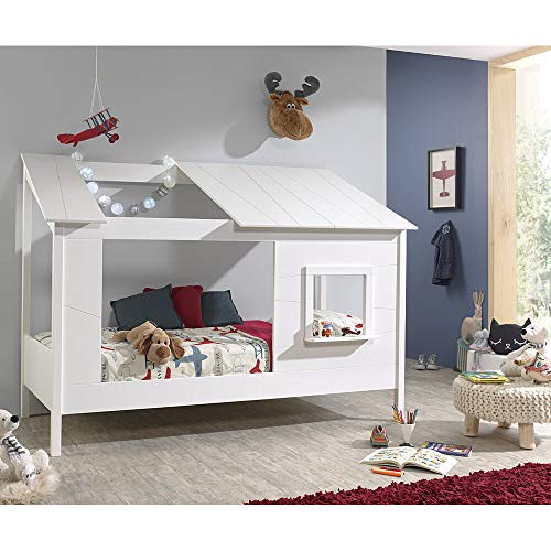 lomadox-hausbett-kinderbett-wei-90x200-cm-mit-dach image 6