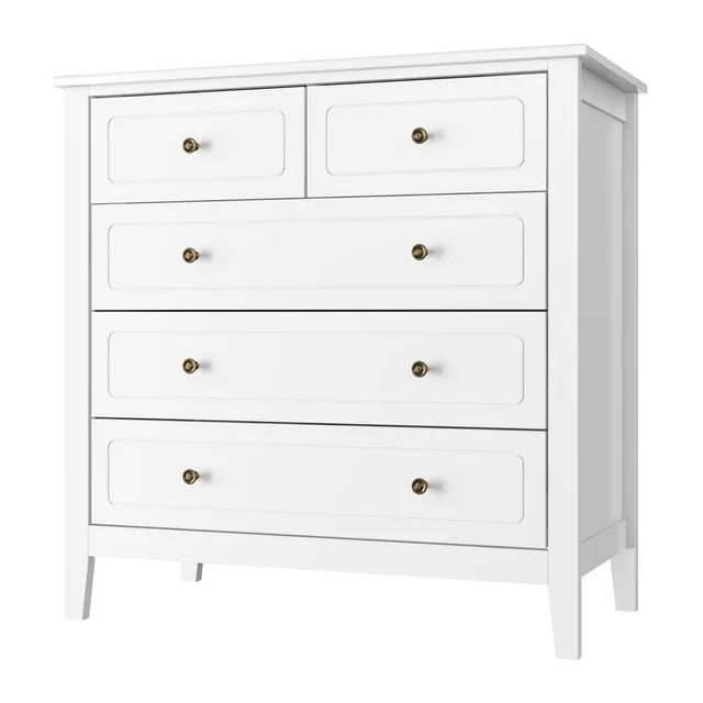forehill-kommode-wei-80x40x80cm-5-schubladen-mdf-sideboard image 1