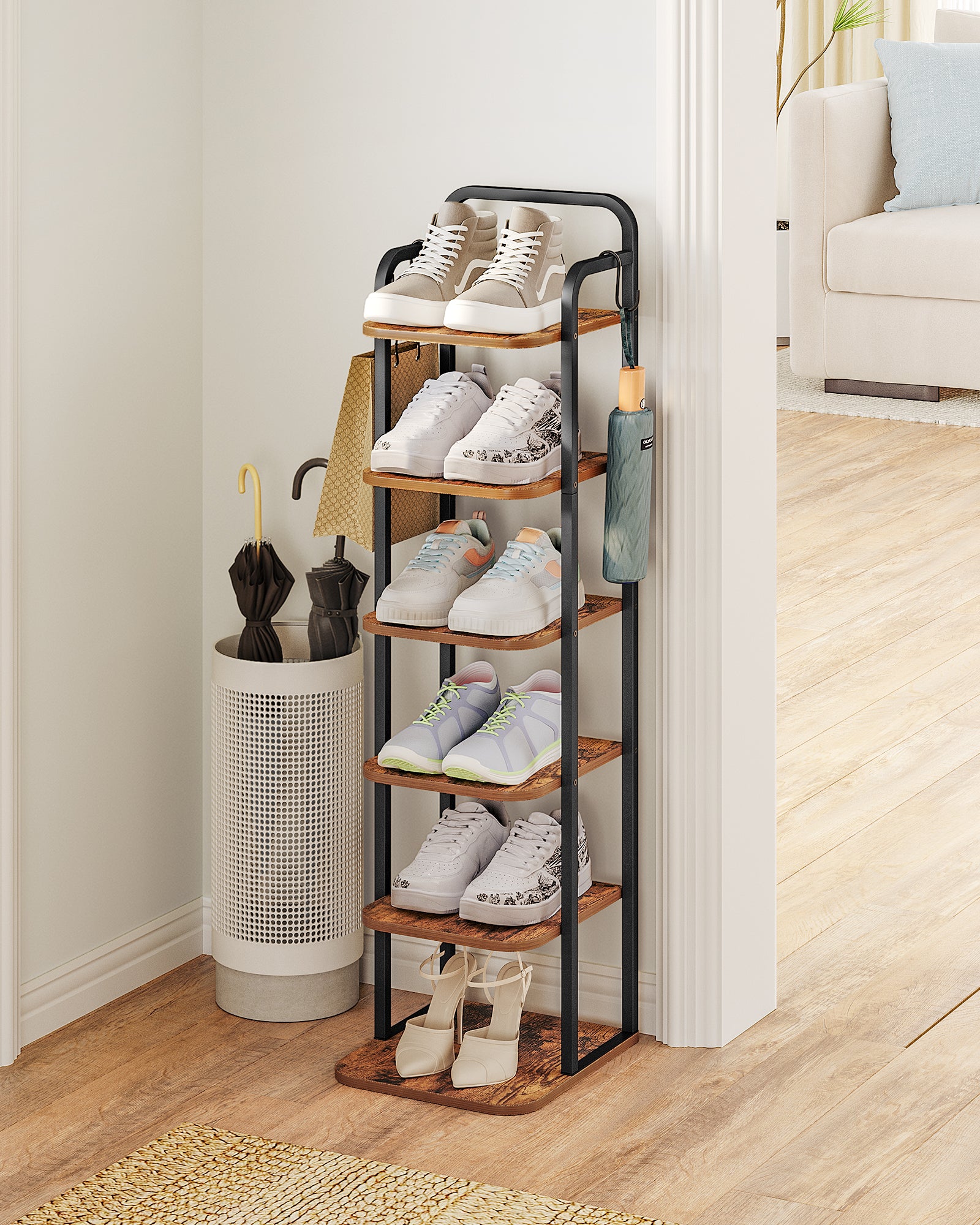 hzuaneri-living-room-schuhregal-rustic-brown-6-ebenen-101cm image 3