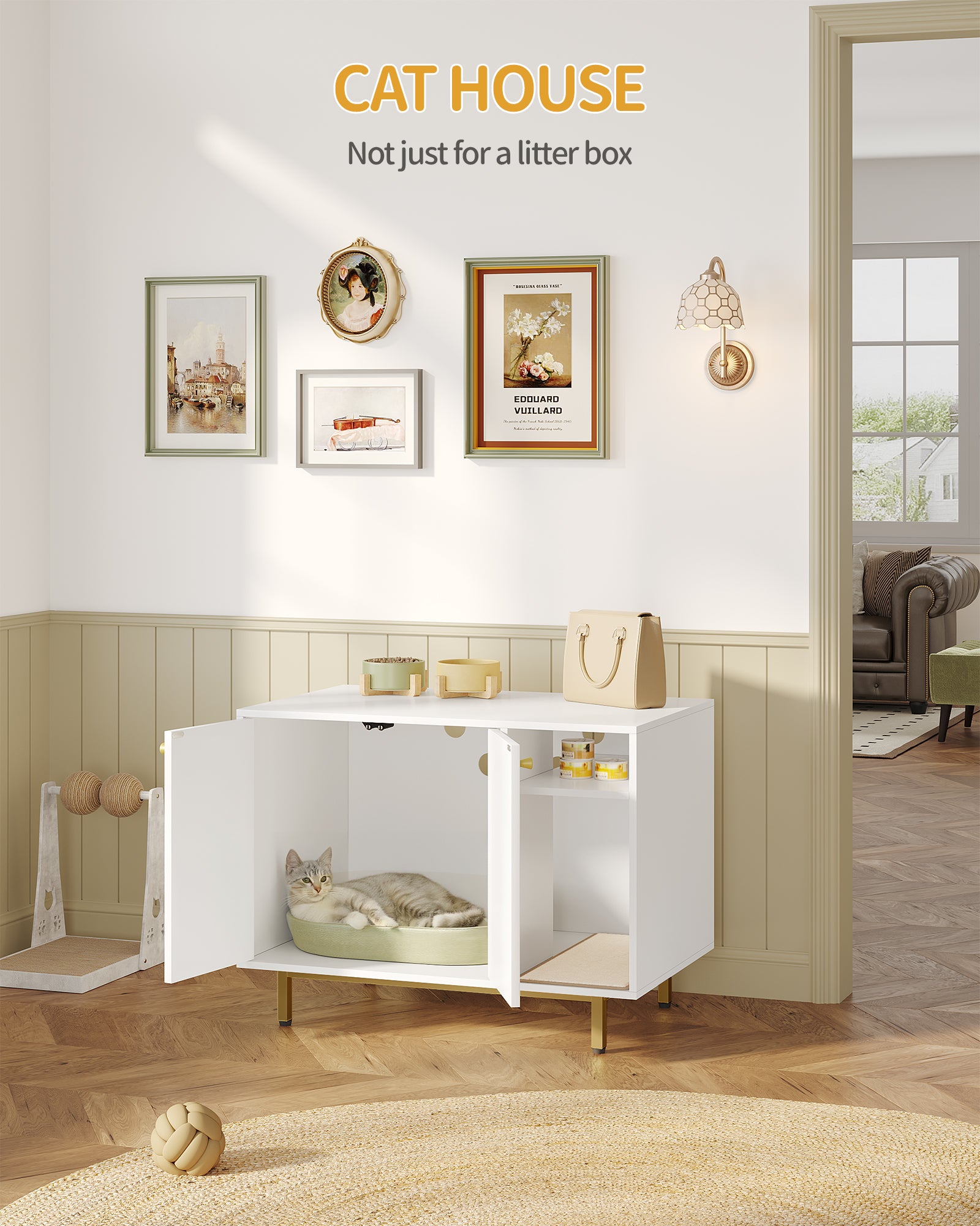 hzuaneri-pet-katzenklo-schrank-wei-gold-mit-stauraum image 4