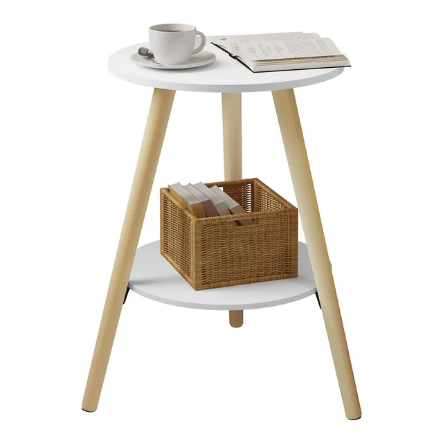 eugad-beistelltisch-rund-wei-2-ablagen-38x55x38-cm image 1