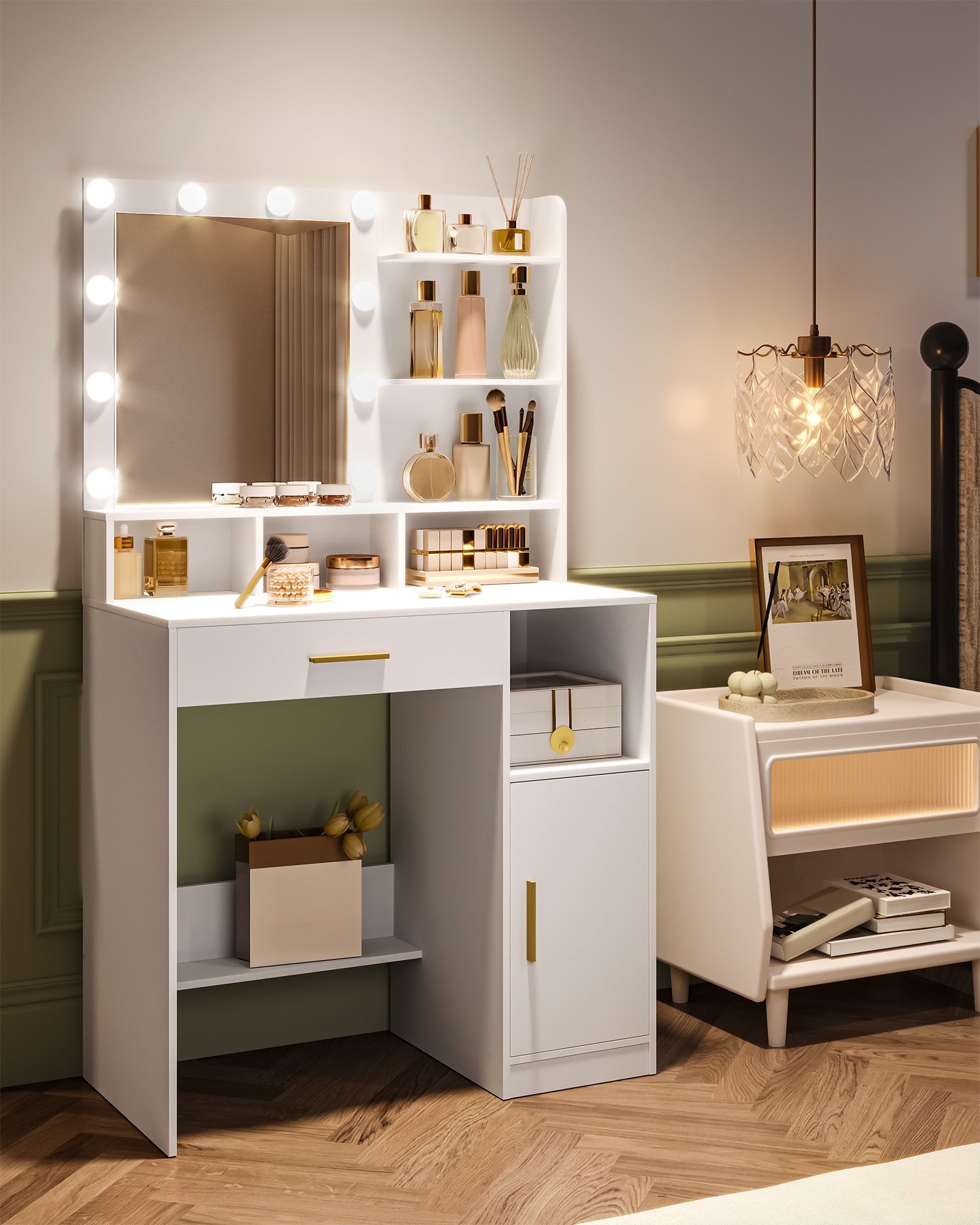 hzuaneri-bedroom-schminktisch-wei-mit-spiegel-led-und-schrank image 4