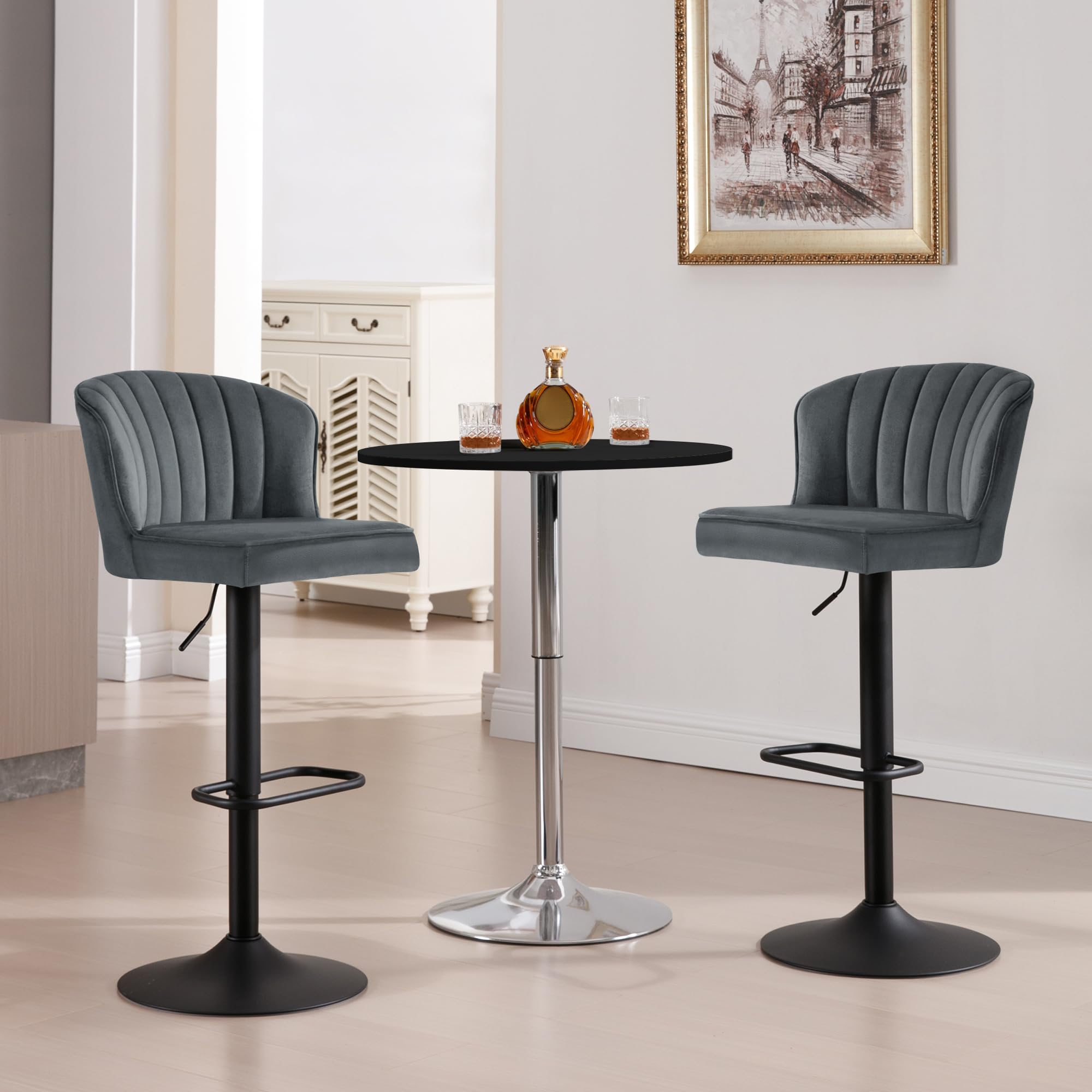 eugad-barhocker-h-henverstellbar-samt-dunkelgrau-2er-set-1056by-2 image 2