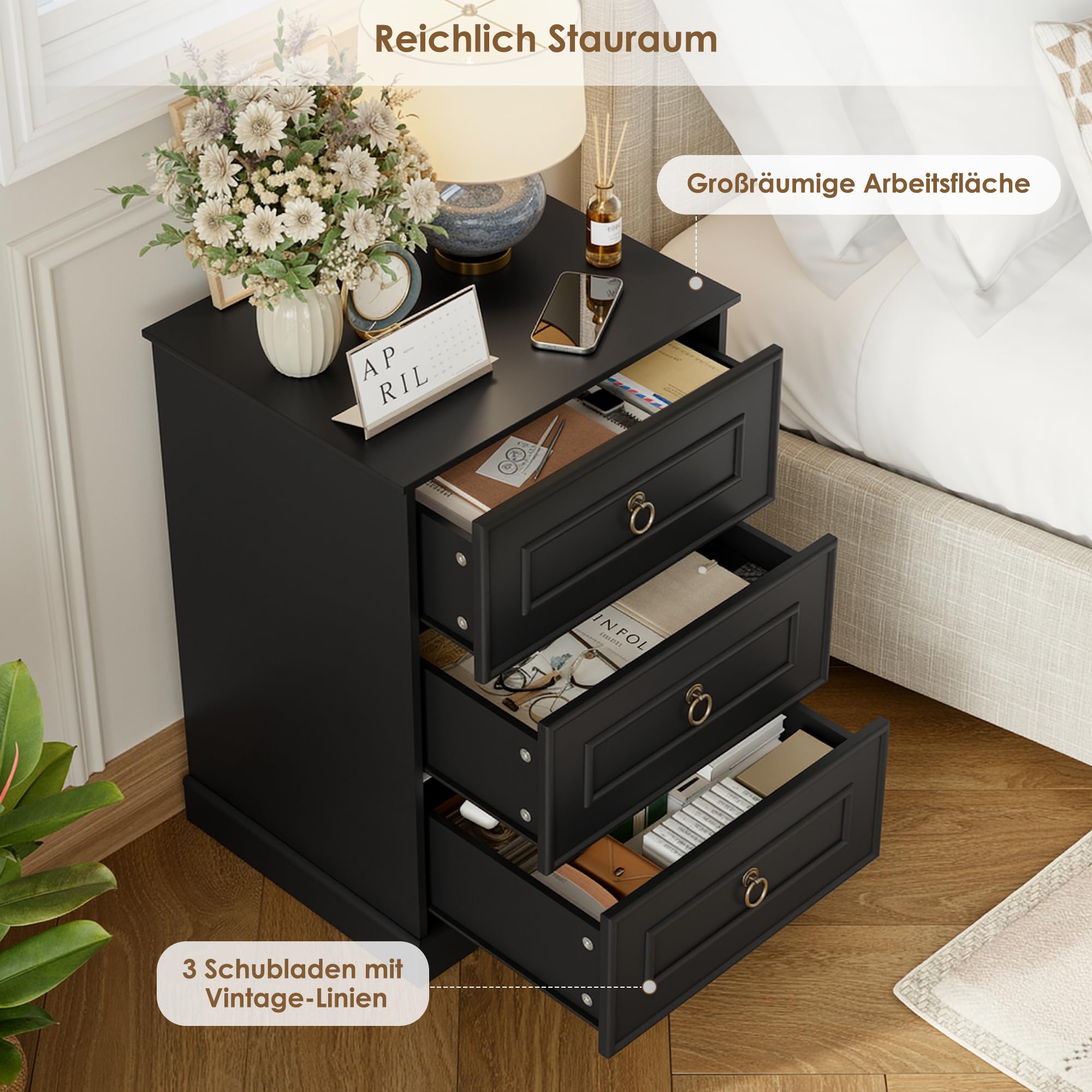 forehill-nachttisch-2er-set-schwarz-landhaus-3-schubladen image 6