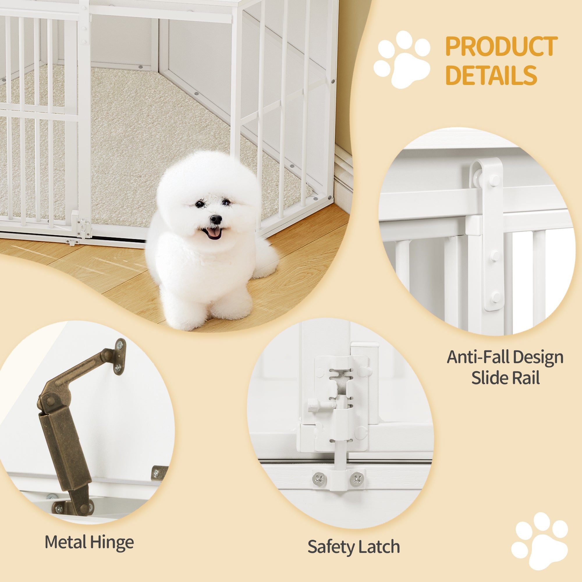 hzuaneri-pet-dfc85903w-eck-hundebox-wei-107-cm-mit-kissen image 6