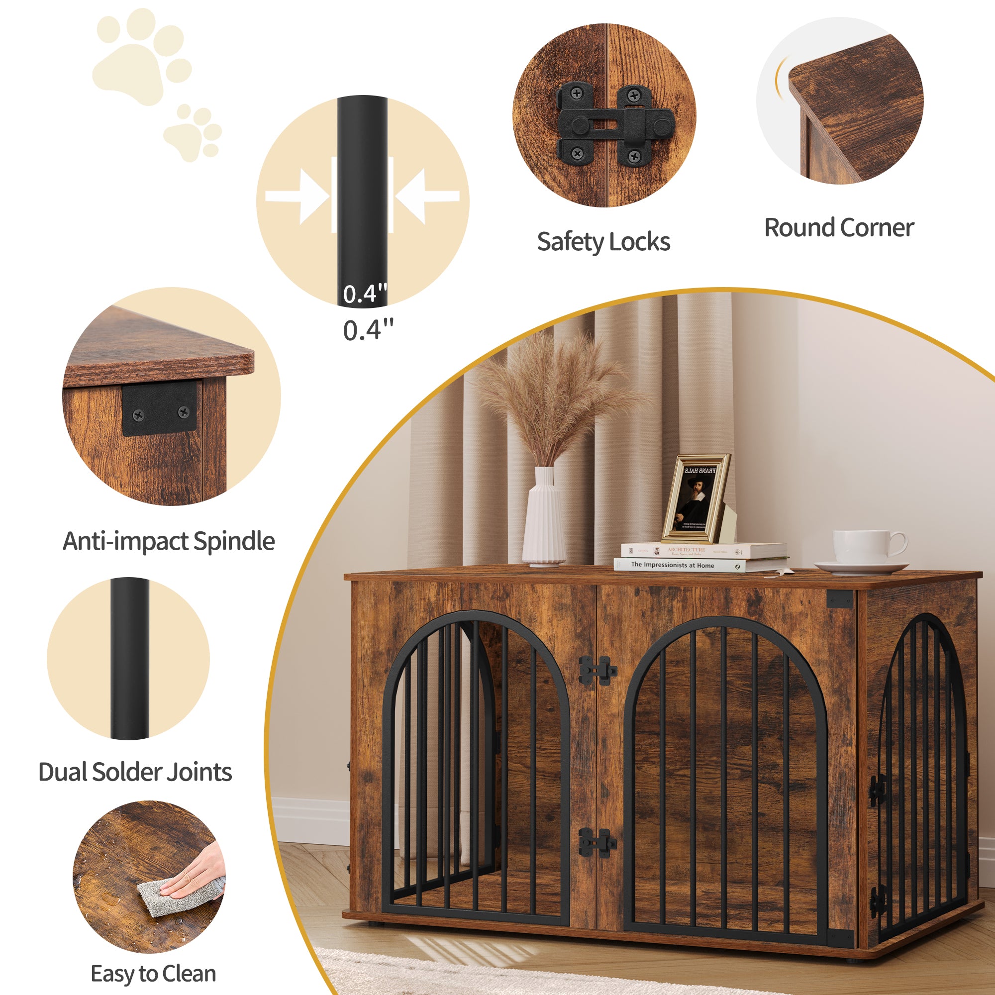 hzuaneri-pet-hundebox-holz-100cm-rustikal-braun-beistelltisch image 7