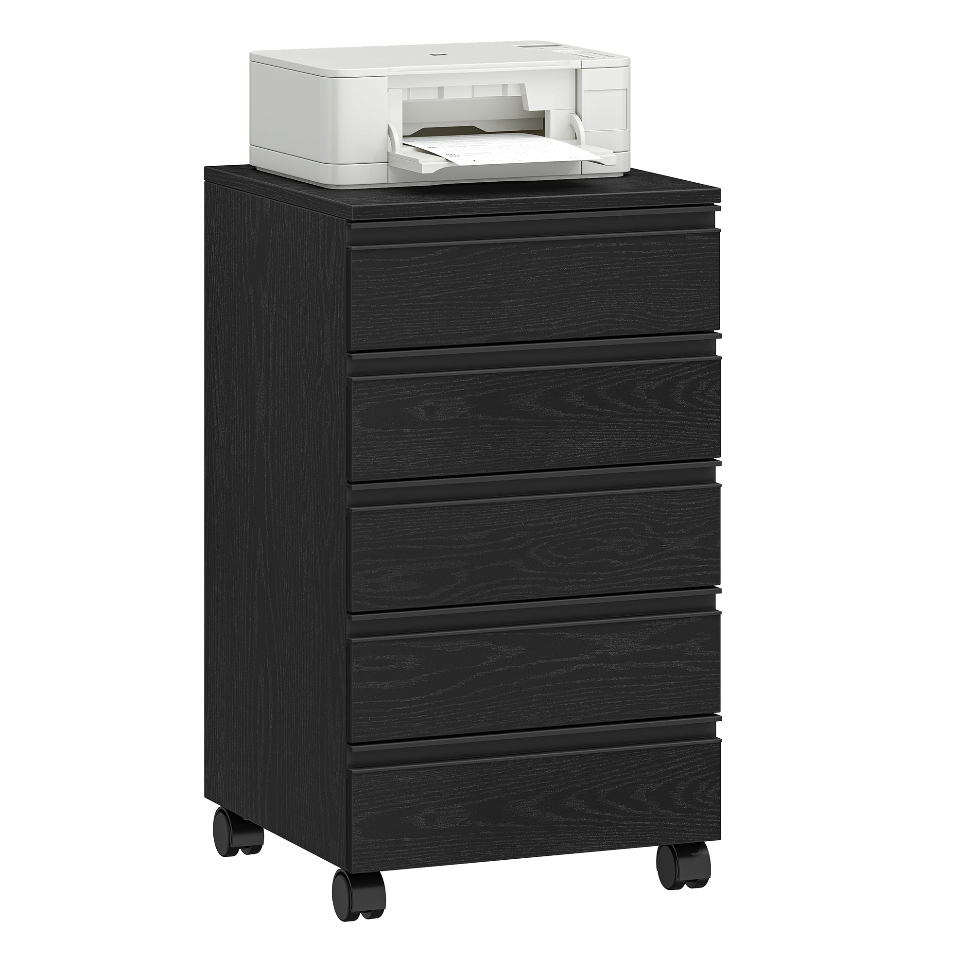 hzuaneri-home-office-rollcontainer-schwarz-5-schubladen image 1