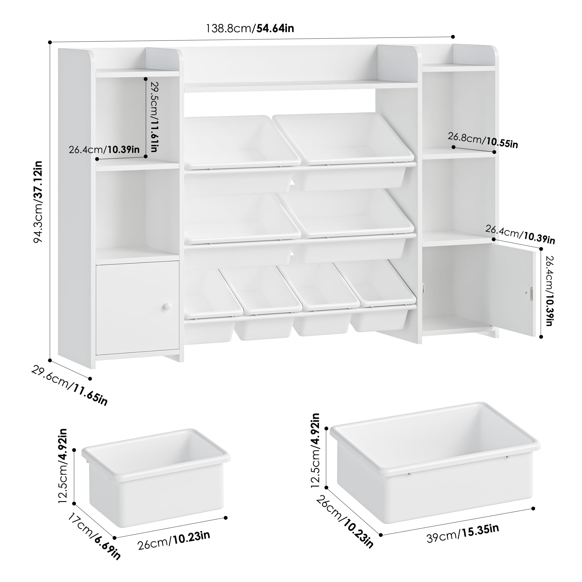 forehill-kinderregal-wei-mit-8-boxen-spielzeugregal image 3