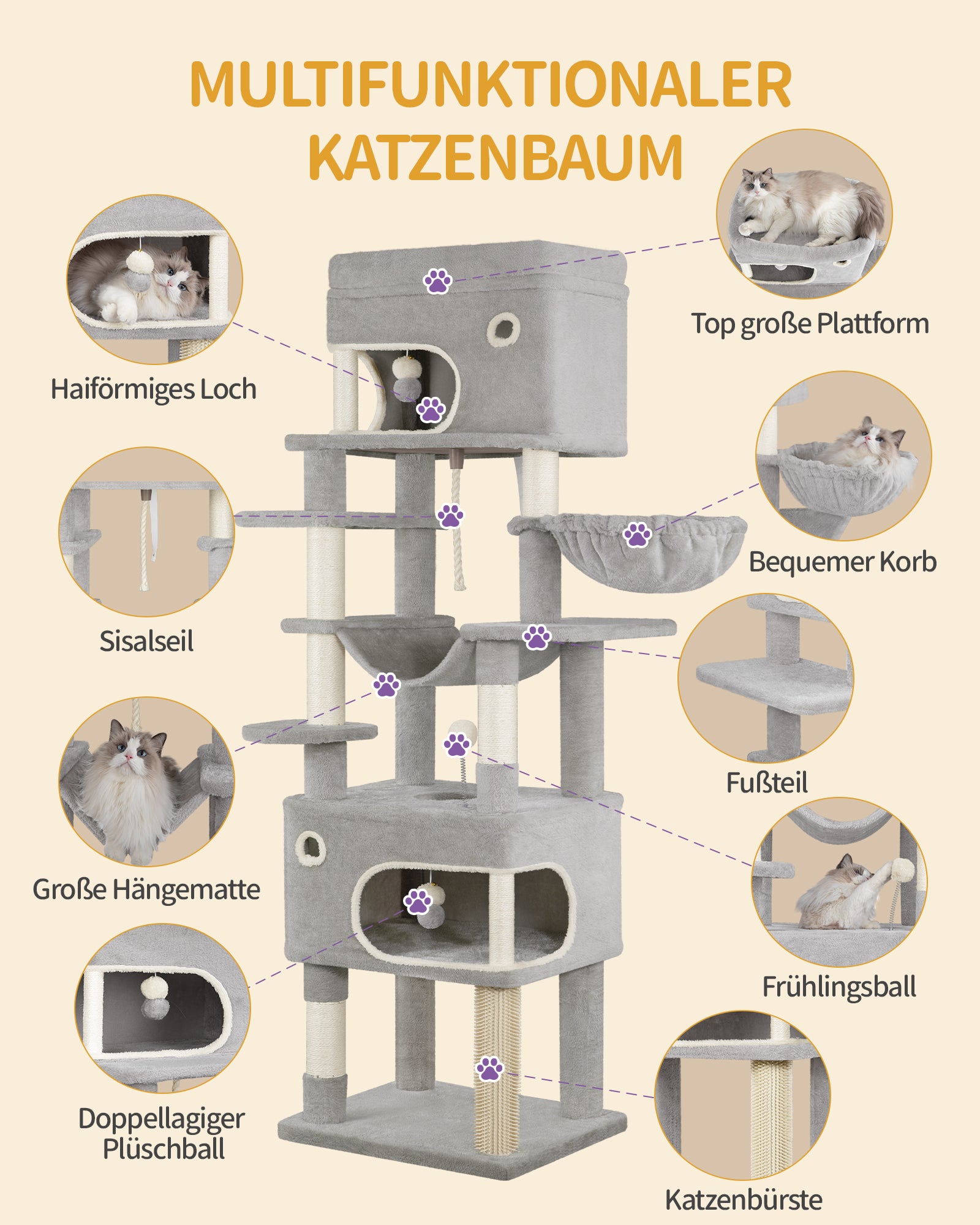 hzuaneri-pet-kratzbaum-178-cm-hellgrau-mit-h-hle-sisal image 6