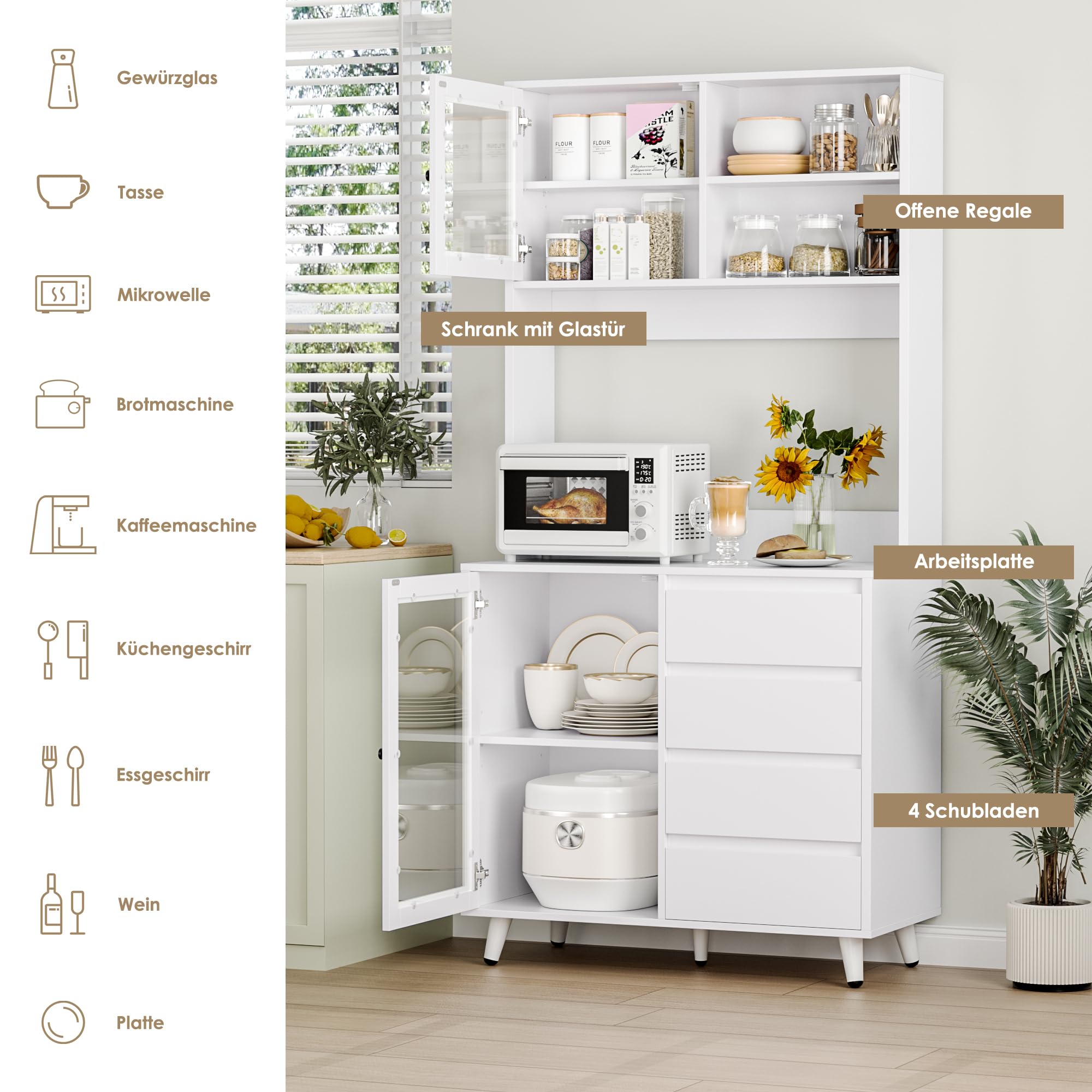 forehill-k-chenschrank-180cm-wei-buffet-4-schubladen-glas image 5