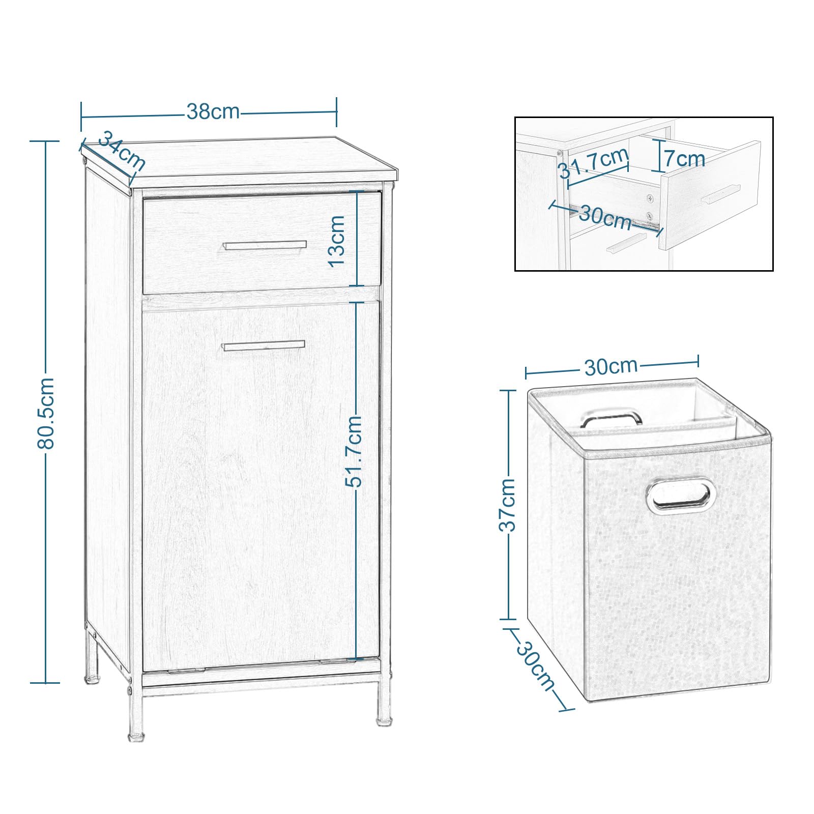 eugad-badezimmerschrank-mit-w-schekorb-38x80x34-cm-helle-eiche image 2