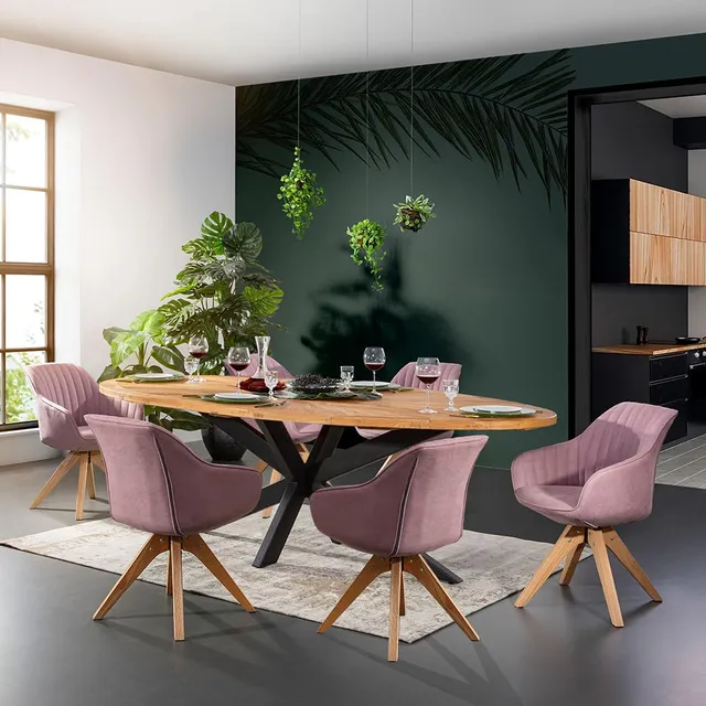 lomadox-esszimmer-tischgruppe-ulme-254-cm-6-st-hle-rosa image 1