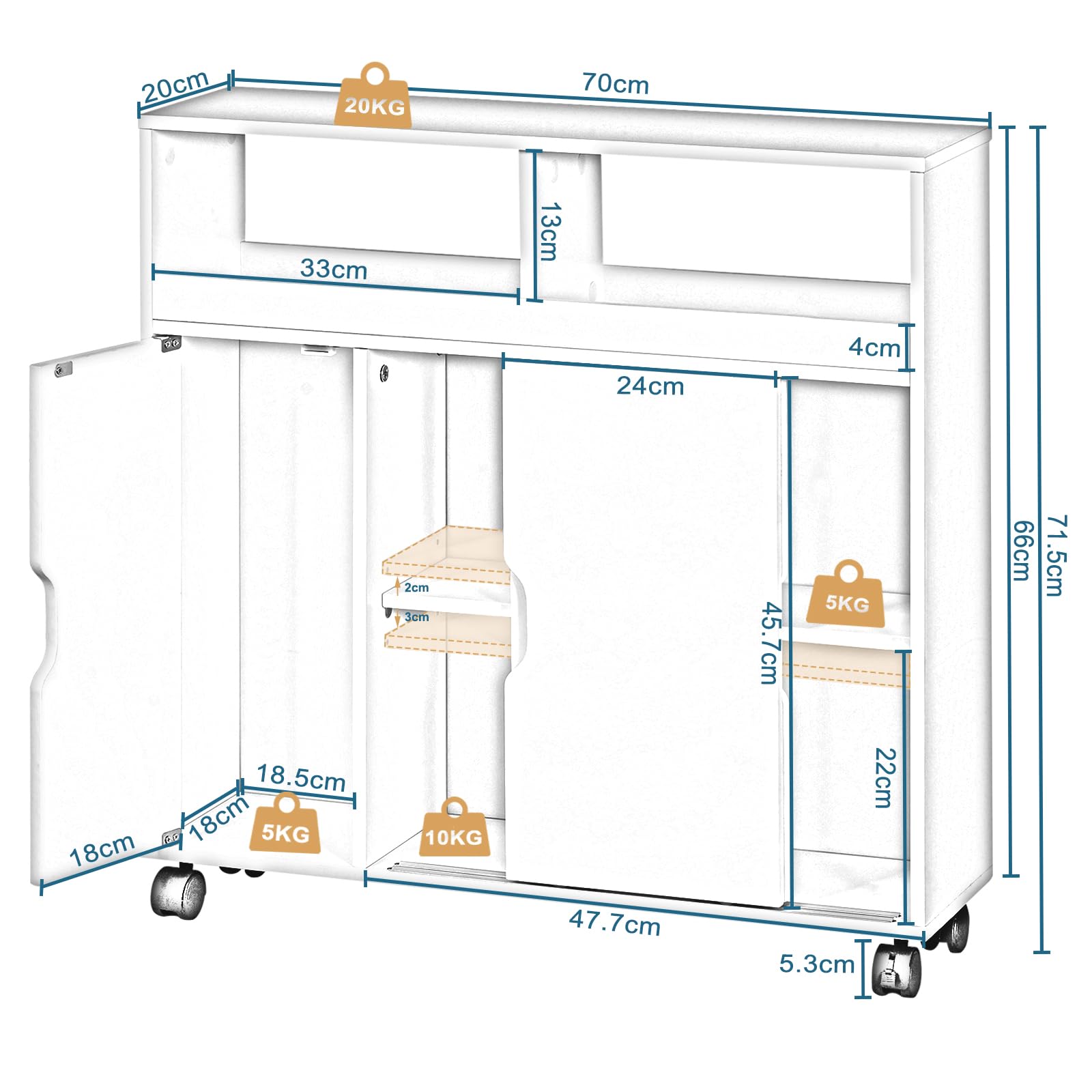 eugad-nischenschrank-schmal-mit-rollen-70x20x71-5-holzwerkstoff image 5