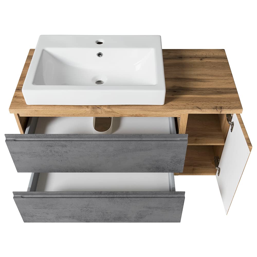 lomadox-badezimmer-set-waschbecken-links-wotan-eiche-beton-led image 7