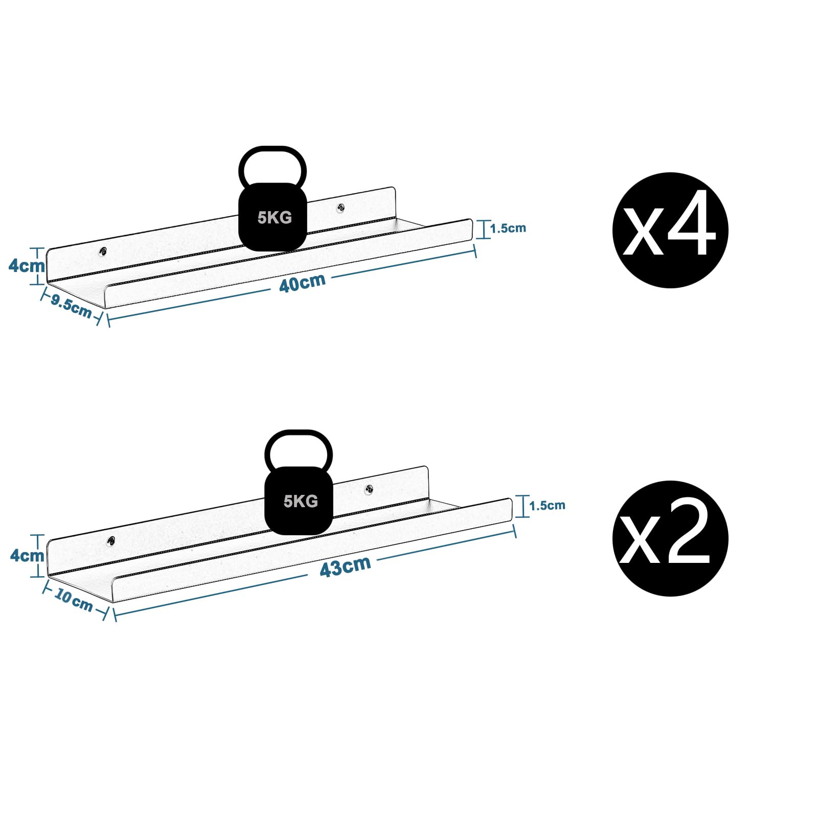 eugad-aufbewahrung-wandregal-6er-set-schwarz-metall image 3