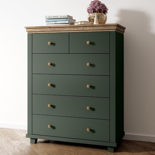lomadox-schlafen-highboard-6-schubladen-gr-n-eiche-90-cm image 7