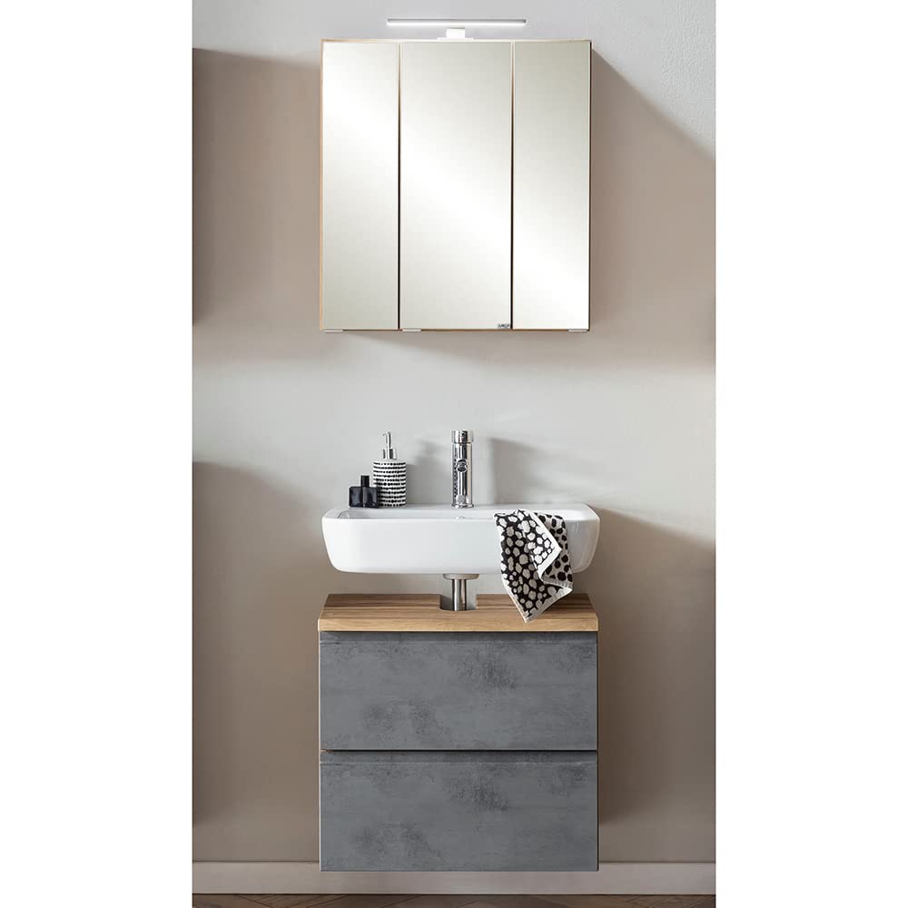 lomadox-badezimmer-set-60cm-spiegelschrank-led-wotan-eiche-beton image 1