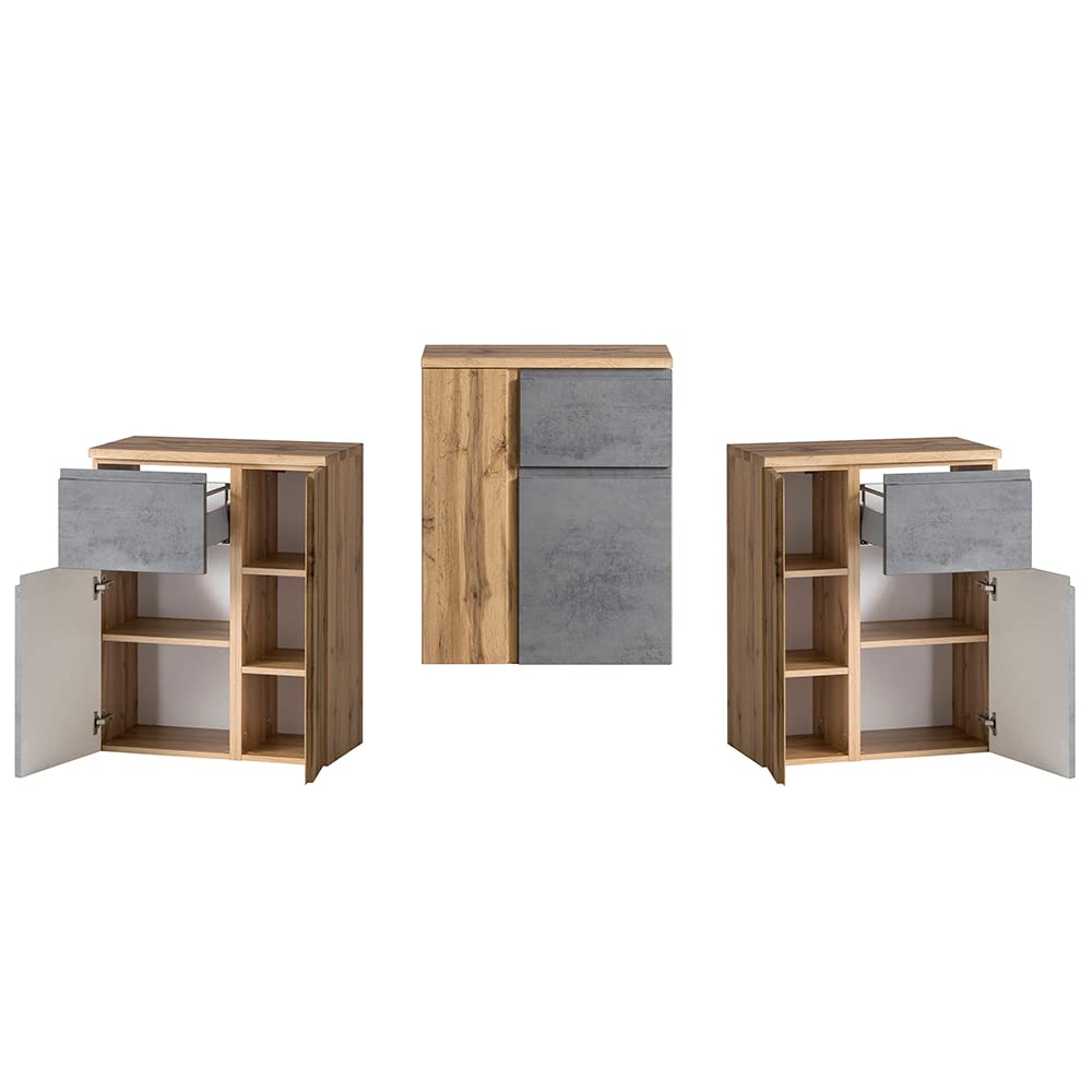 lomadox-badezimmer-set-waschbecken-links-wotan-eiche-beton-led image 3