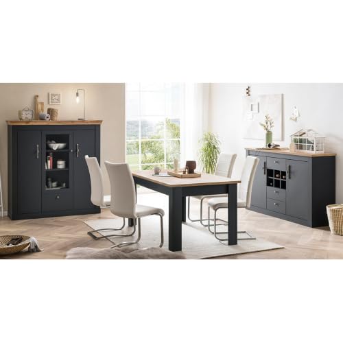 lomadox-wohnzimmer-esszimmer-set-anthrazit-eiche-mit-beleuchtung image 8