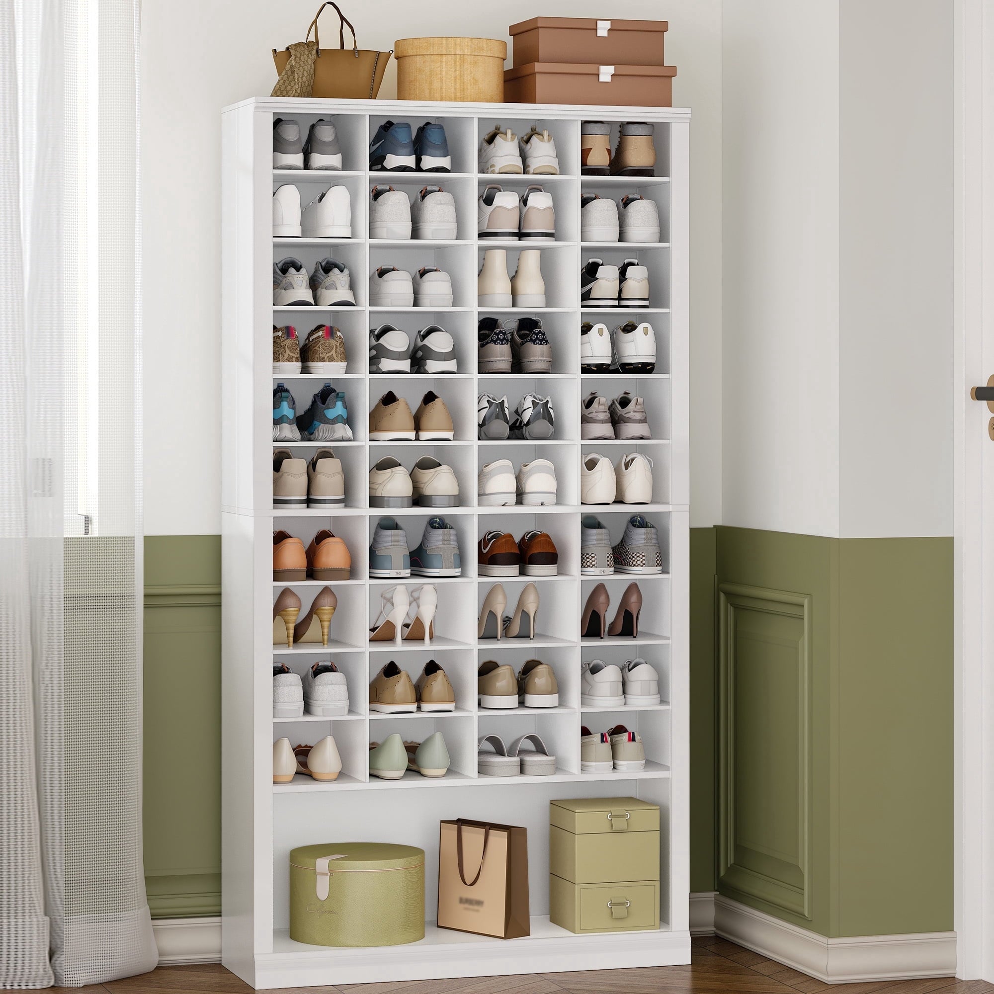 hzuaneri-living-room-schuhschrank-wei-40-f-cher-11-ebenen image 1