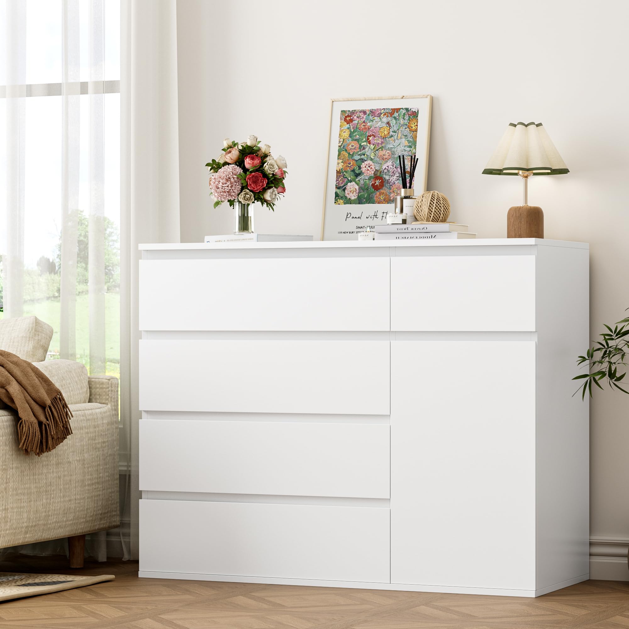 forehill-kommode-wei-mit-schubladen-t-ren-100x40cm-holz image 2