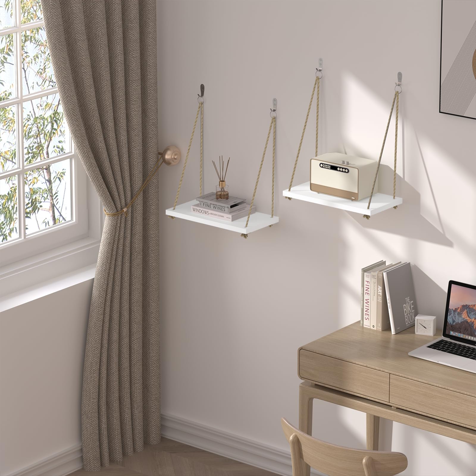 eugad-wandregal-2er-set-wei-40x20-cm-h-ngeregal-mit-seil image 4