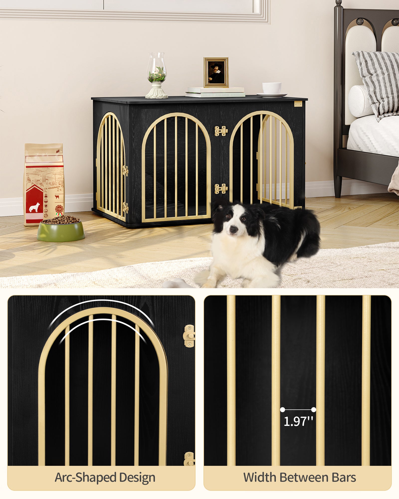 hzuaneri-pet-hundebox-dfc84104a-schwarz-gold-100-cm-m-bel image 4