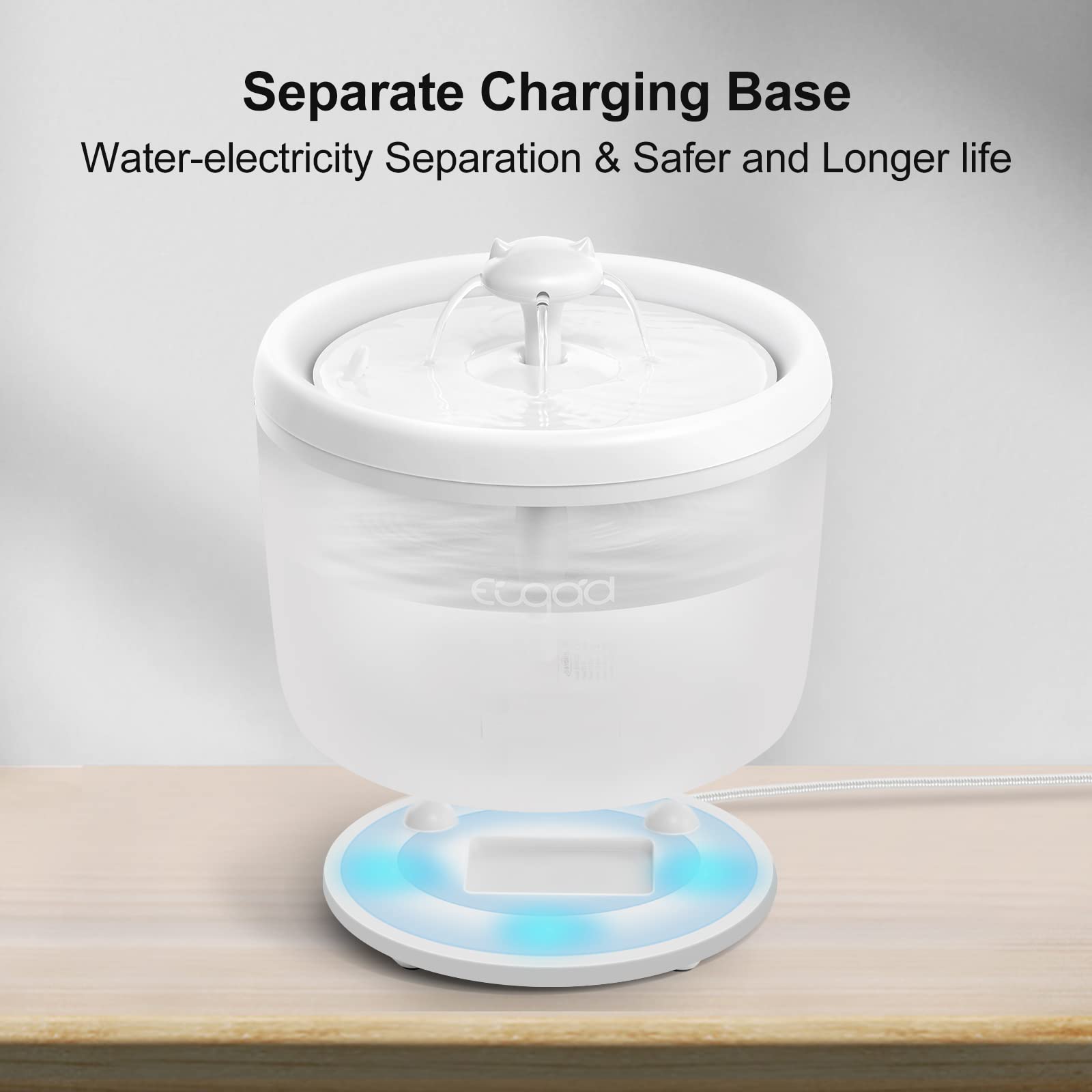 eugad-haustierbedarf-katzenbrunnen-2l-wei-usb-c-leise-30-db image 2