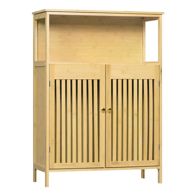 eugad-badezimmerschrank-bambus-70x98x32-cm-lamellent-ren image 1