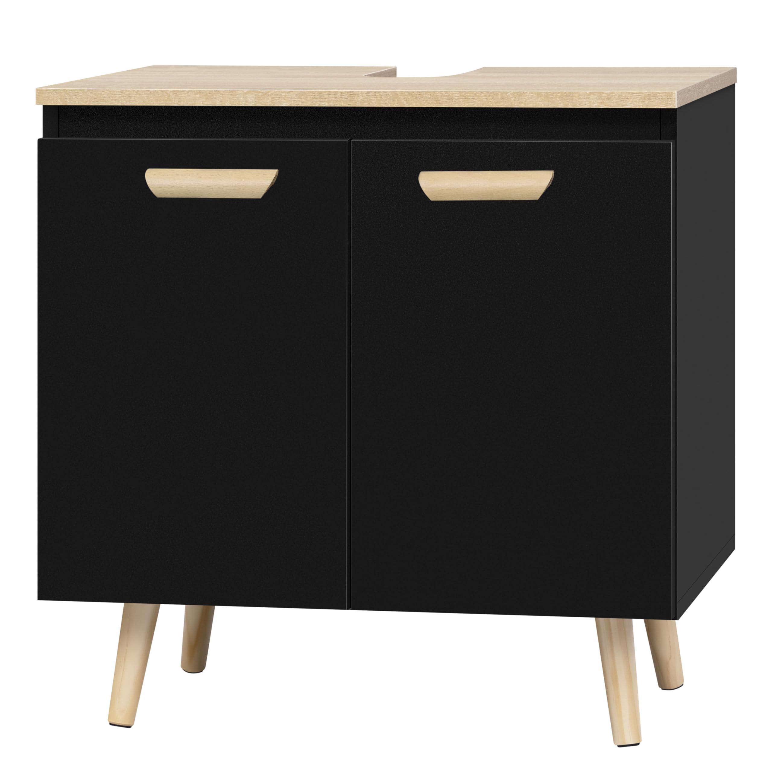 eugad-aufbewahrung-waschbeckenunterschrank-60cm-schwarz-natur-2-t-ren image 1