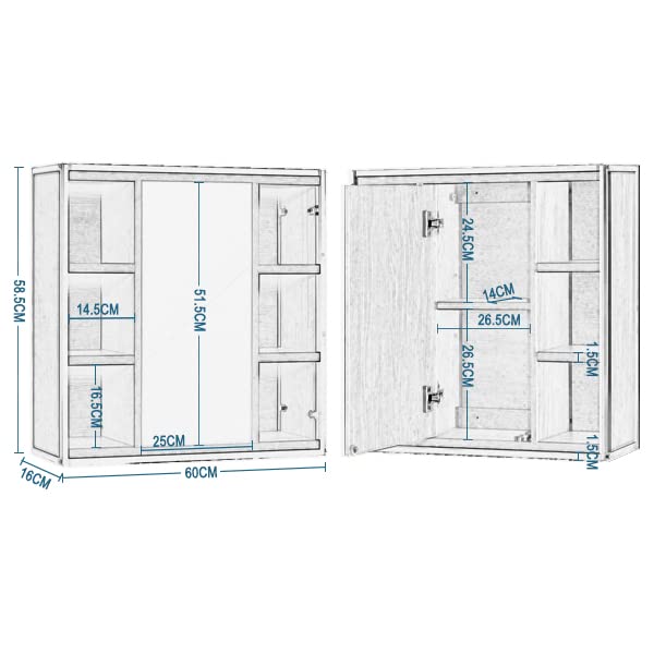 eugad-spiegelschrank-bad-60x58x16cm-verstellbare-ablagen image 4