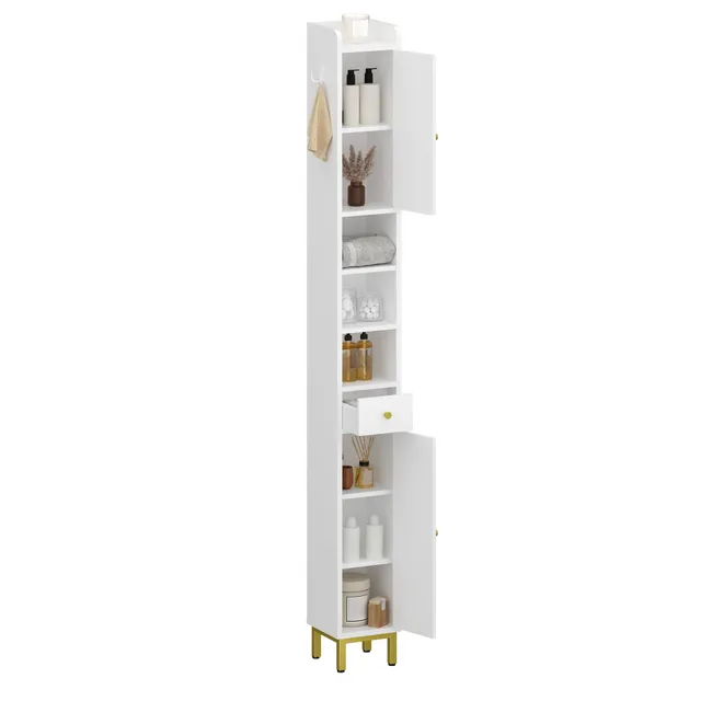 hzuaneri-bathroom-hochschrank-wei-20x20x180-mit-t-ren-schublade image 1