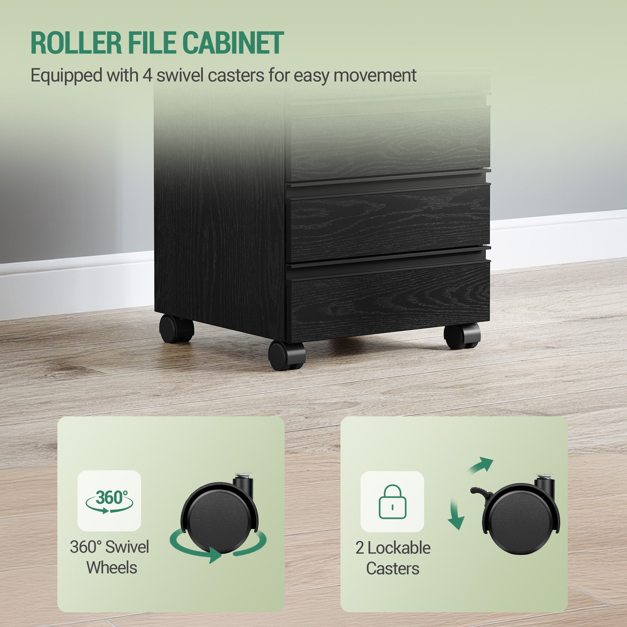 hzuaneri-home-office-rollcontainer-schwarz-5-schubladen image 6