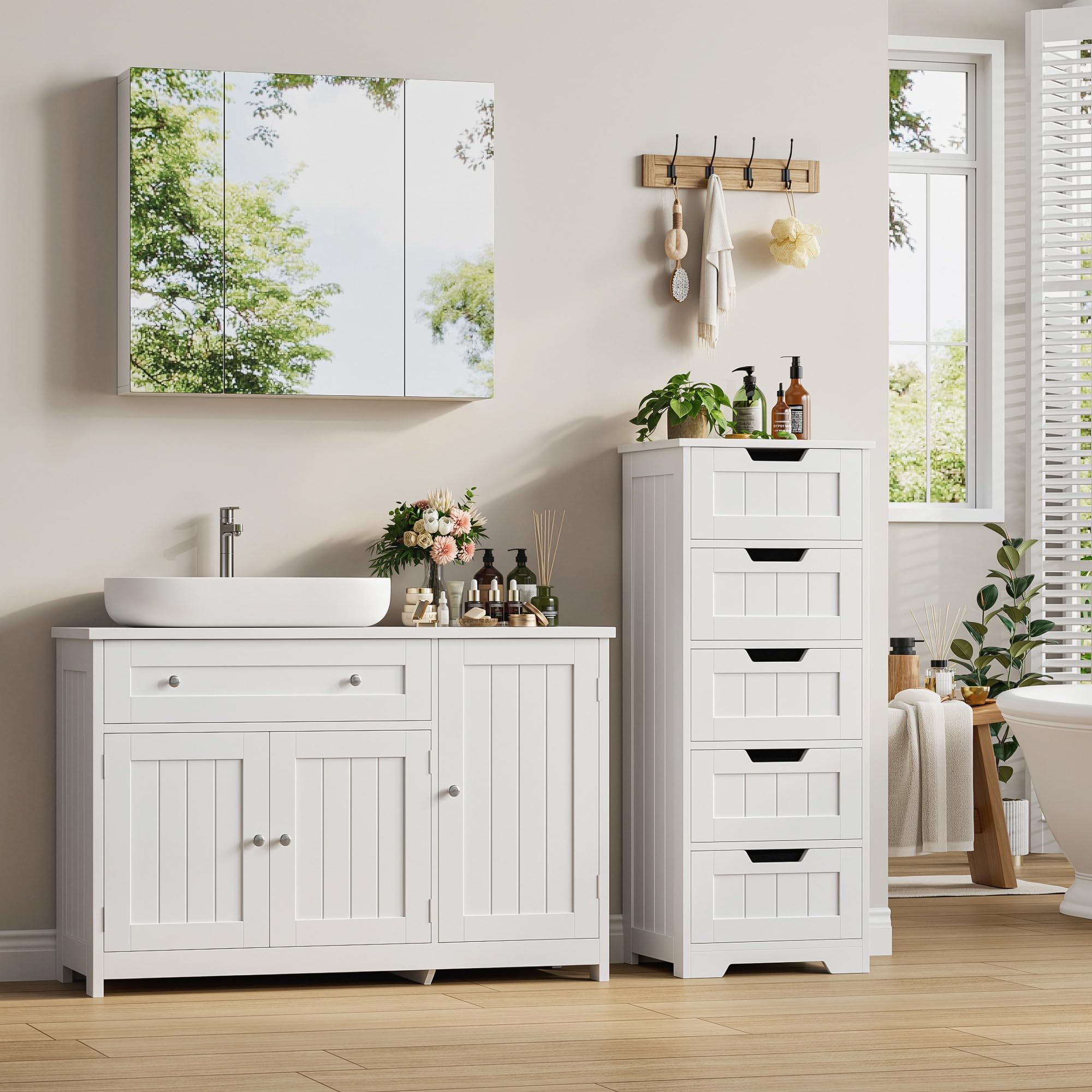 forehill-waschbeckenunterschrank-wei-90x30x61-5cm-mit-schublade image 2