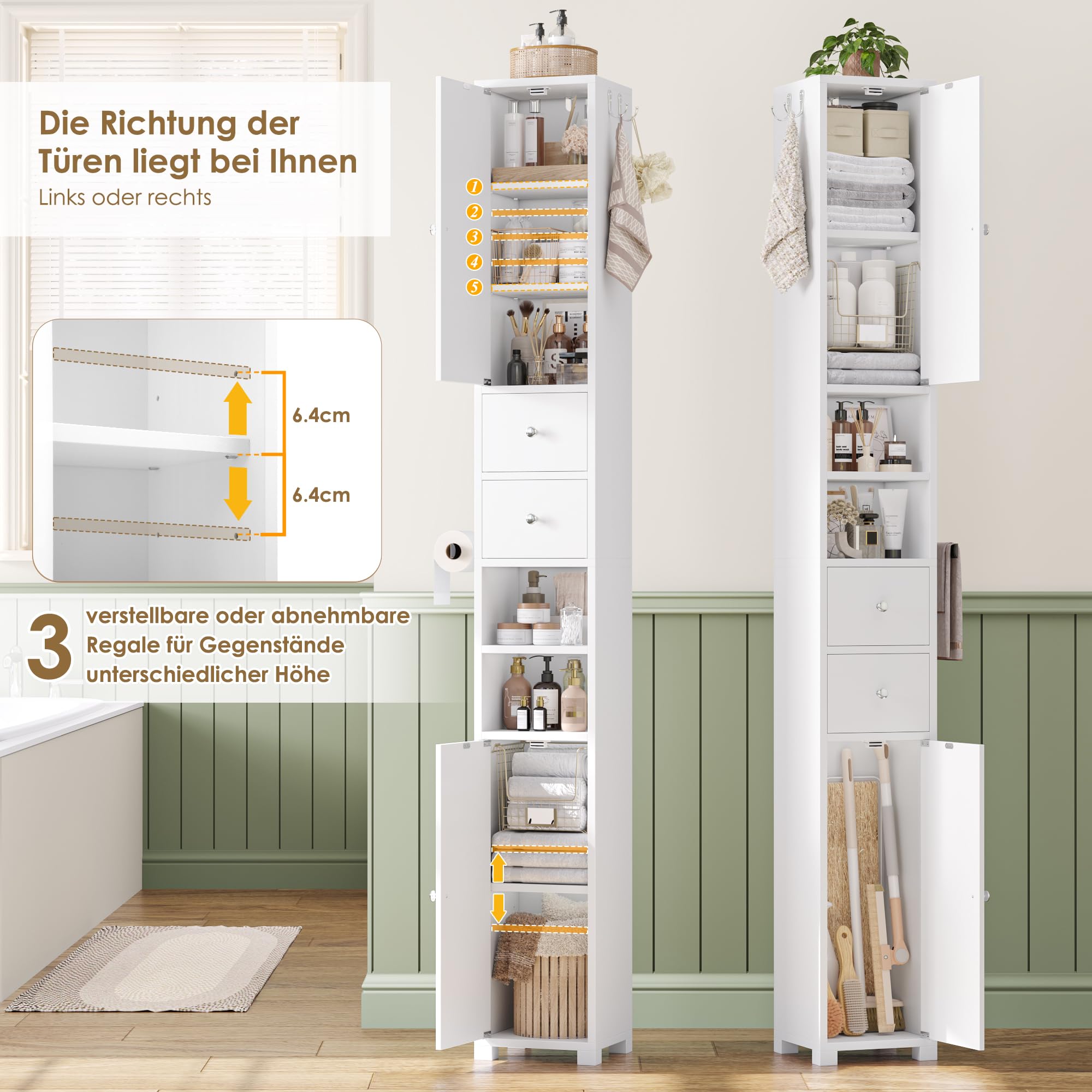 forehill-tall-bathroom-cabinet-badschrank-schmal-20x20x181-5-cm image 5