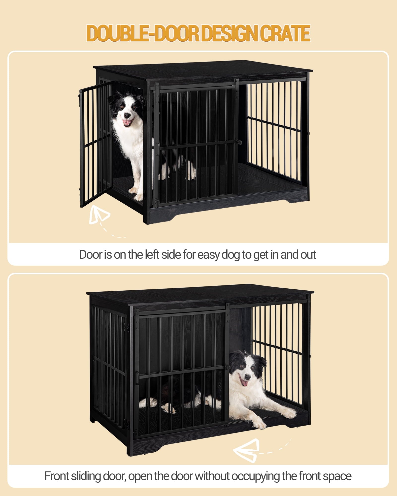 hzuaneri-pet-hundebox-m-bel-44-zoll-schwarz-hundek-fig-holz-tv-board image 3