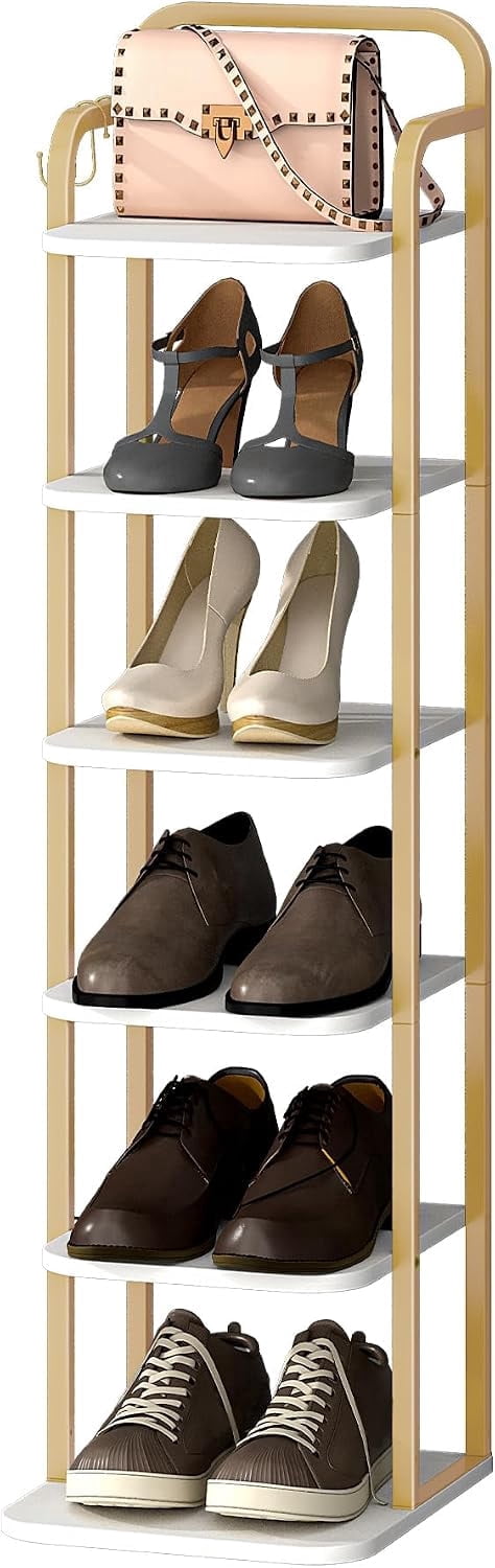 hzuaneri-living-room-schuhregal-wei-gold-6-ebenen-verstellbar image 8